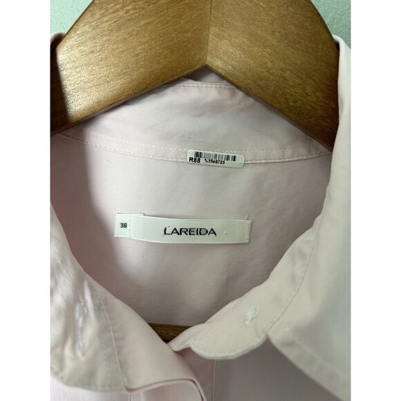 Lareida Womens Shirt Sz 38 Button Up Stretchy Career Light Blush Pink Designer - Picture 3 of 12